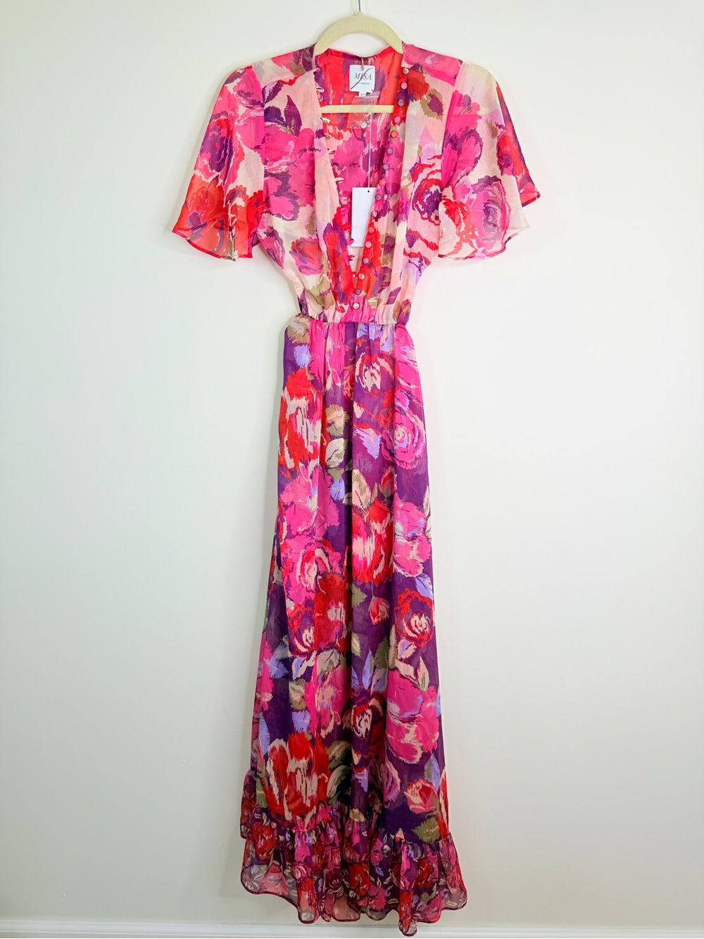 NWT ✨ MISA LA Calista Lilac coming up Roses Print Size XS